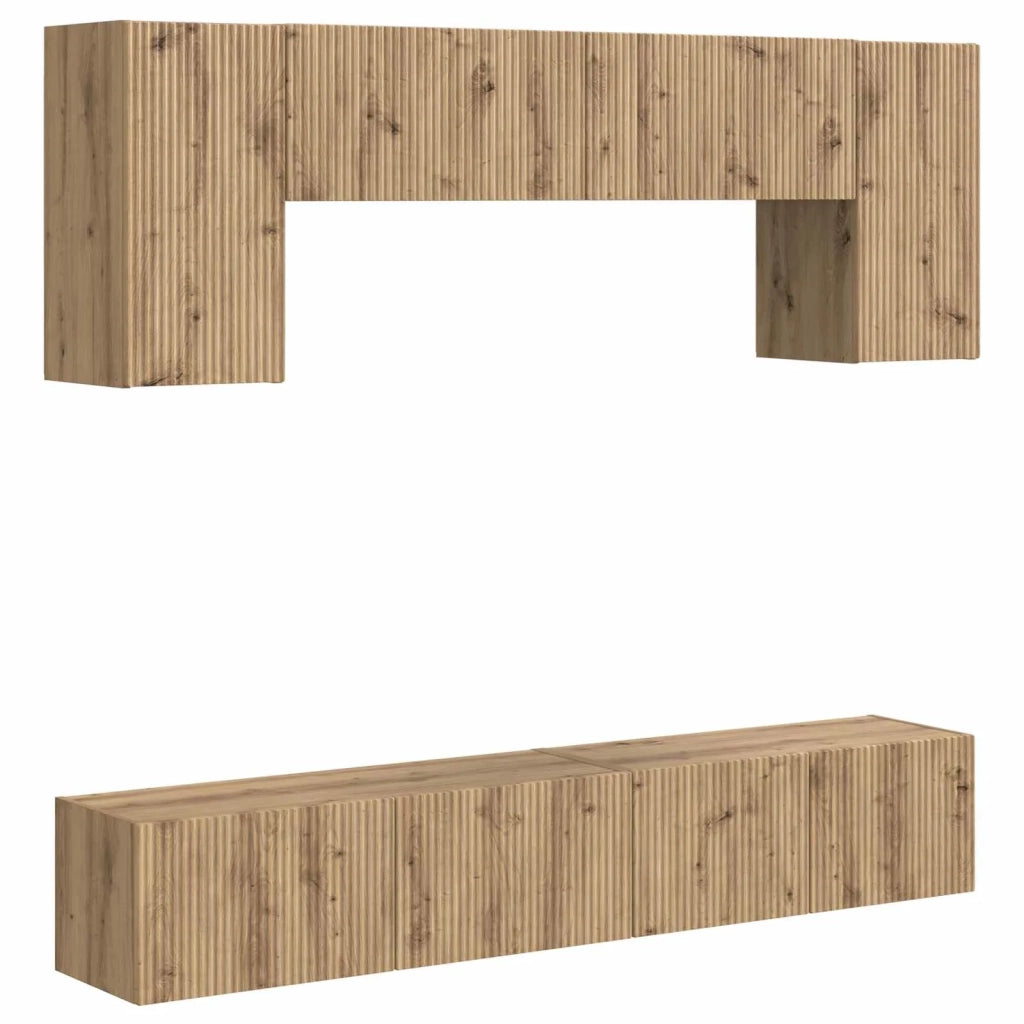 Set mobile TV 4 pcs Rovere fumé Legno multistrato