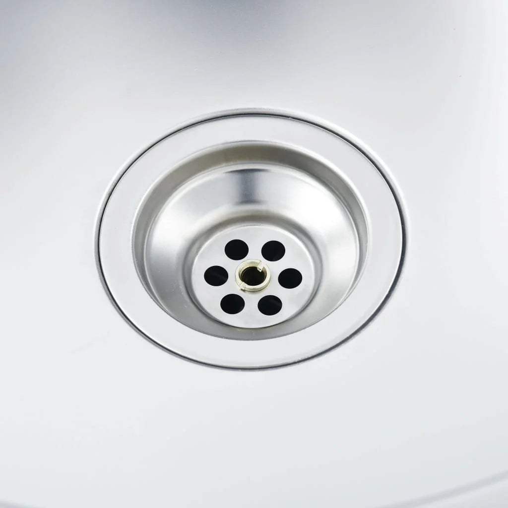 Set lavello e scolapiatti da cucina argento 80 x 60 cm acciaio inox 02_0002428