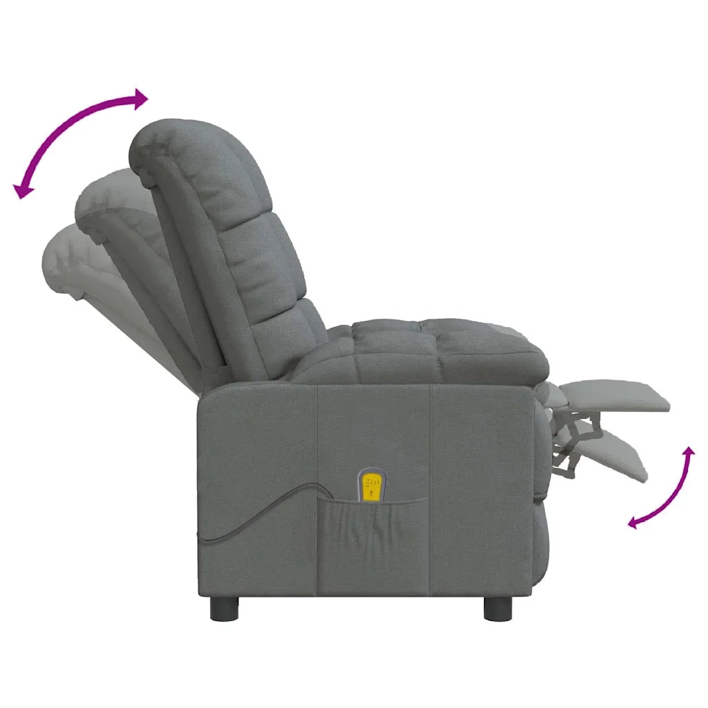 Divano Sedia-Poltrona Massaggiante Grigio Scuro in Tessuto 968087