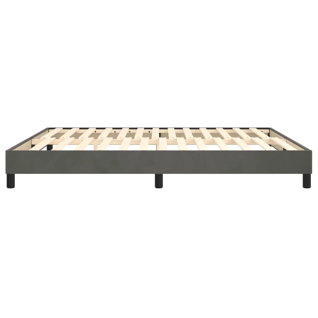 Struttura Letto a Rete a Molle-Giroletto Grigio Scuro 160x200 cm Velluto 905576