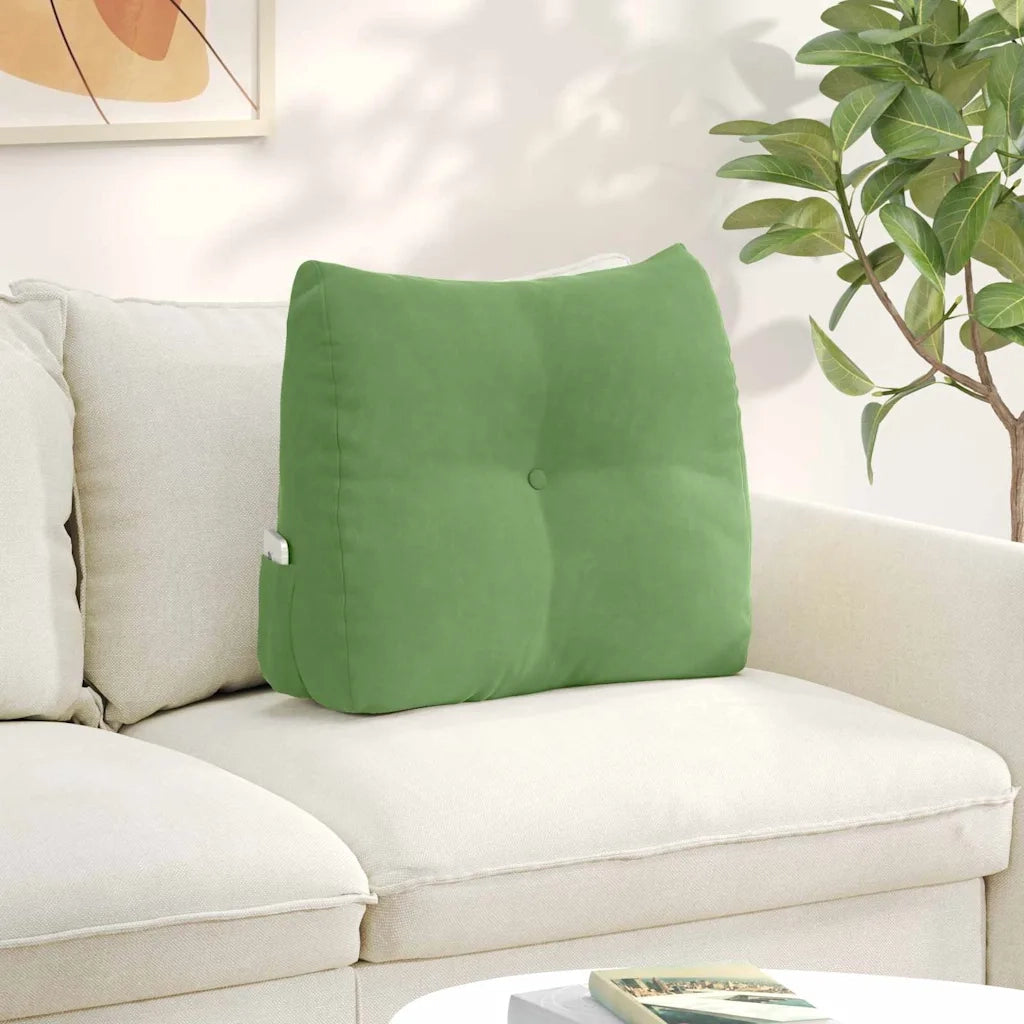 Cuscino per Schiena | Cuscino dorsale Verde chiaro 60 x 24 x 50 cm Velluto