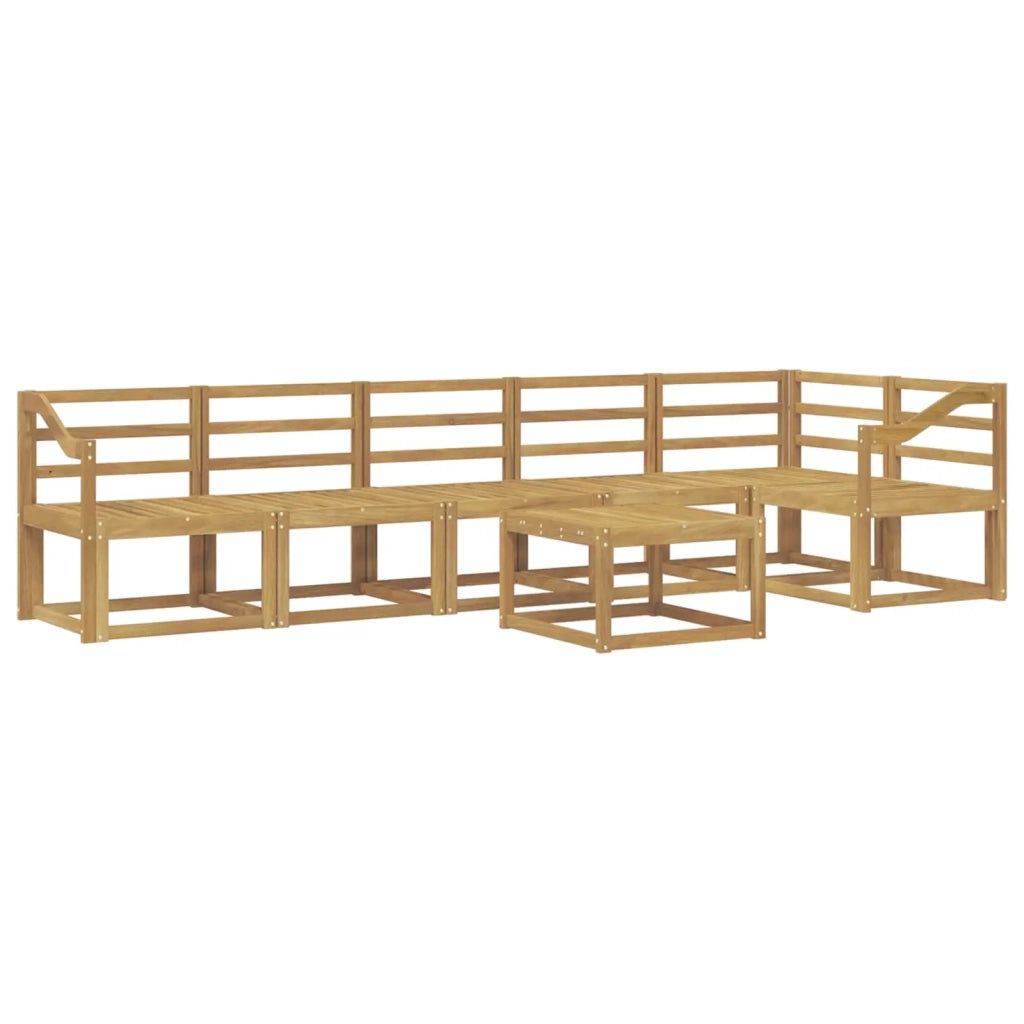 Set di divani da esterno 7 pcs Bianco Legno di Acacia Massello 3387748