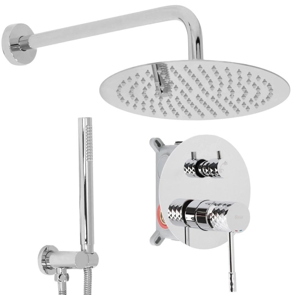 Set Doccia Da Incasso Rea Lungo Diamond Chrome + Box