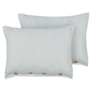 Set di 2 cuscini verde e bianco a righe quadrato con Bottoni 40 x 60 cm stile moderno