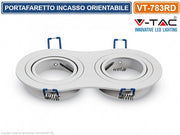 V-TAC VT-783RD PORTAFARETTO ORIENTABILE DA INCASSO PER 2 LAMPADINE GU10 E GU5.3 - SKU 3601
