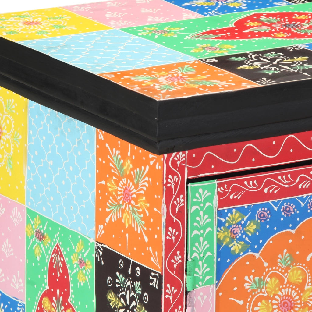 Tavolo Consolle Multicolore 50x30x75 cm in Legno Massello di Mango