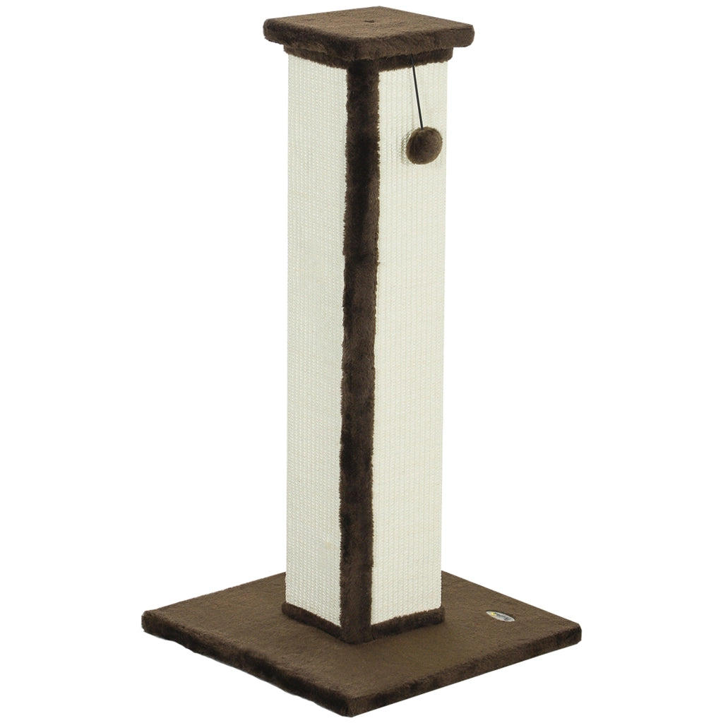 Rascador per Gatti con Sisal e Giocattolo ¨C zephmum ¨C Marrone 41x41x81 cm