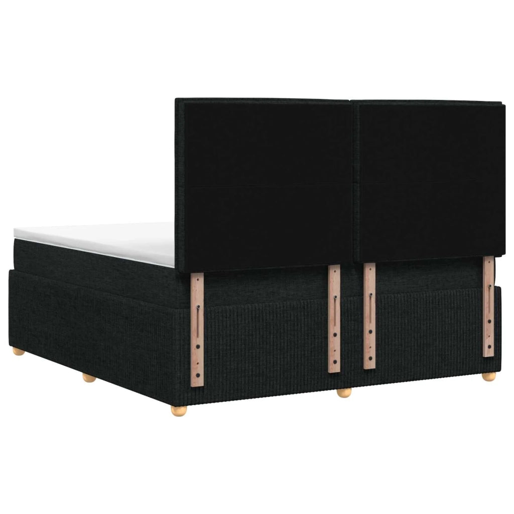 Letto box spring con materasso Nero 140 x 190 cm Tessuto 3454384