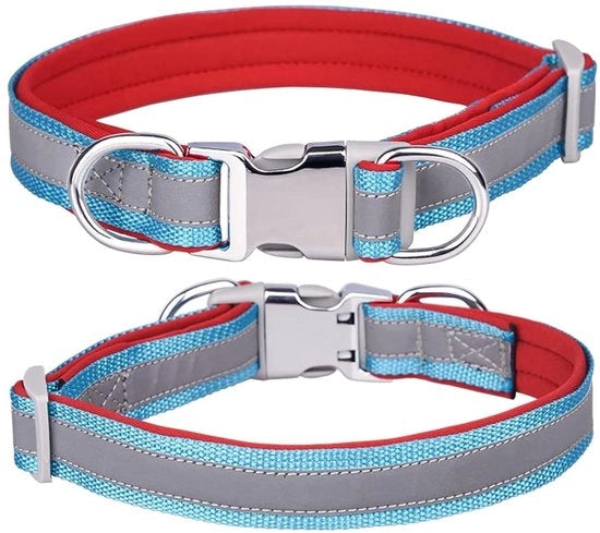 Collare per Cani Adattabile - Riflettente - Neoprene Morbido - Acciaio Inossidabile - Per Cani Piccoli/Mediali - Dimensione S (26-42cm)