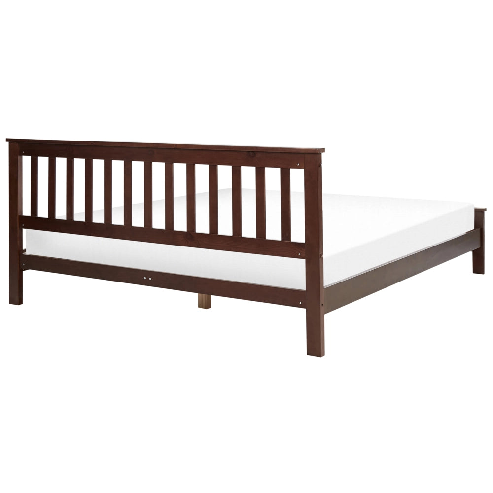 Letto in legno di pino scuro 180 x 200 cm in stile scandinavo