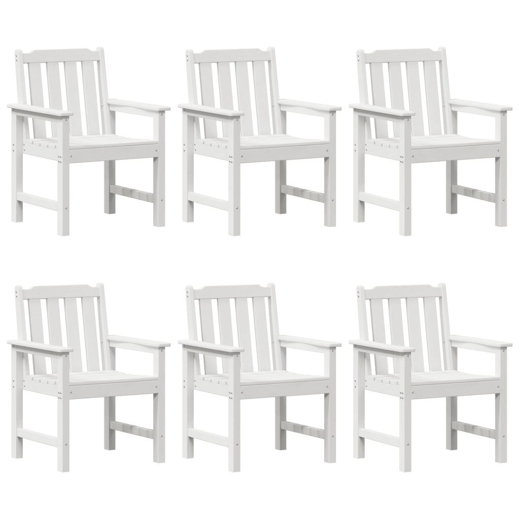 Sedie da Pranzo da Giardino  6 pcs Bianche 65.5x55.5x88 cm HDPE