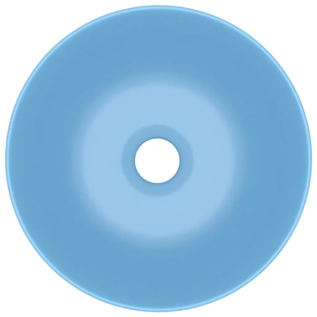 Lavandino da Bagno in Ceramica Azzurro Rotondo 146978