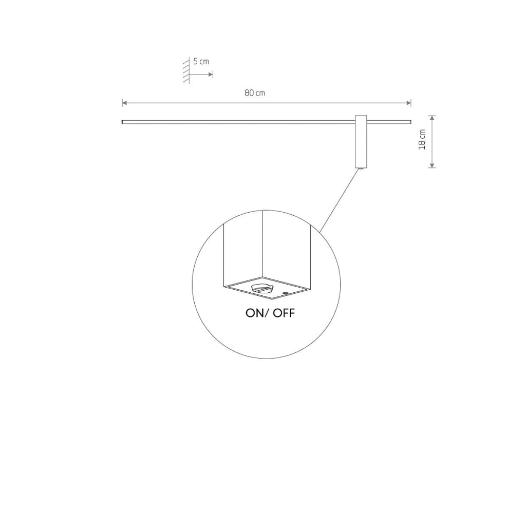 Applique Nowodvorski Motive nera 80cm LED 11W 4000K
