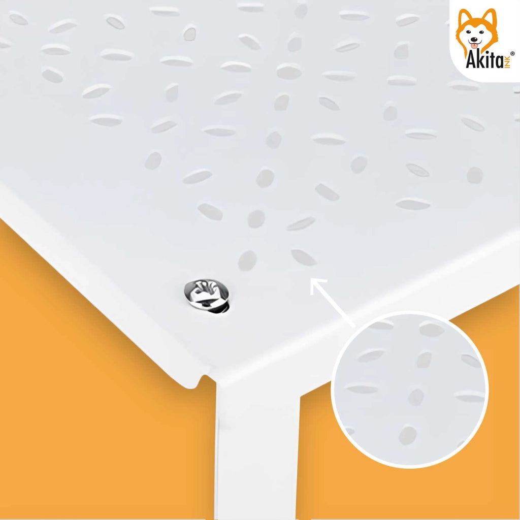 Akitaink Set 4 Scaffali Portaspezie Grandi Metallo Bianco