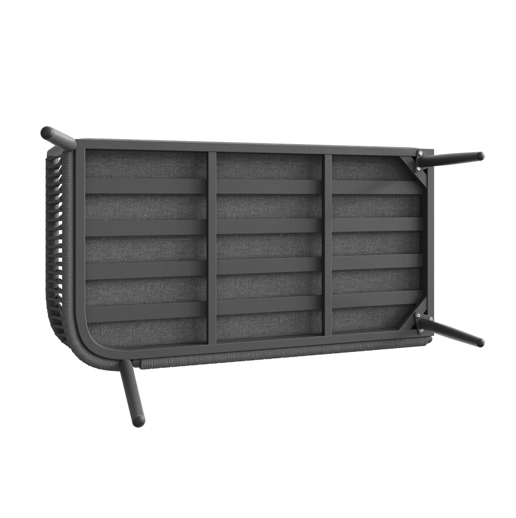 Set salotto da giardino modulare; schienale ergonomico; metallo e olefina grigio