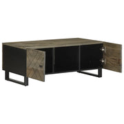 vidaXL Tavolino da Salotto Nero 100x54x40cm in Legno Massello di Mango