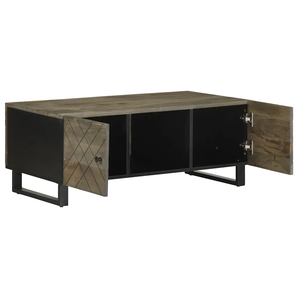 vidaXL Tavolino da Salotto Nero 100x54x40cm in Legno Massello di Mango
