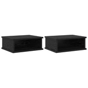 Set di 2 Comodini | Armadio da Notte | Mobiletto da notte Rovere Nero 40 x 31 x 15 cm Legno multistrato