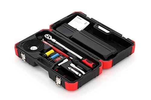 Gedore R68903011 Set Attrezzi per Montaggio Ruote Chiave Dinamometrica Meccanica 11 Pezzi Campo Coppia 40 - 200 Nm Precisione ±3% Materiale Acciaio al Cromo Vanadio Valigia in Plastica colore Nero