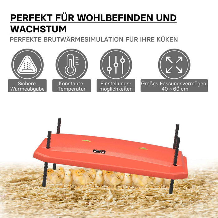 Fudajo Chioccia artificiale 40x60cm 66W Piastra termica per 45-50 pulcini con temperatura regolabile