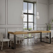 Tavolo allungabile 140/244x90 cm Tecno colore quercia natura gambe antracite