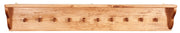 Biscottini Attaccapanni a mensola in legno massello di tiglio finitura naturale L157xPR22xH25 cm. Made in Italy