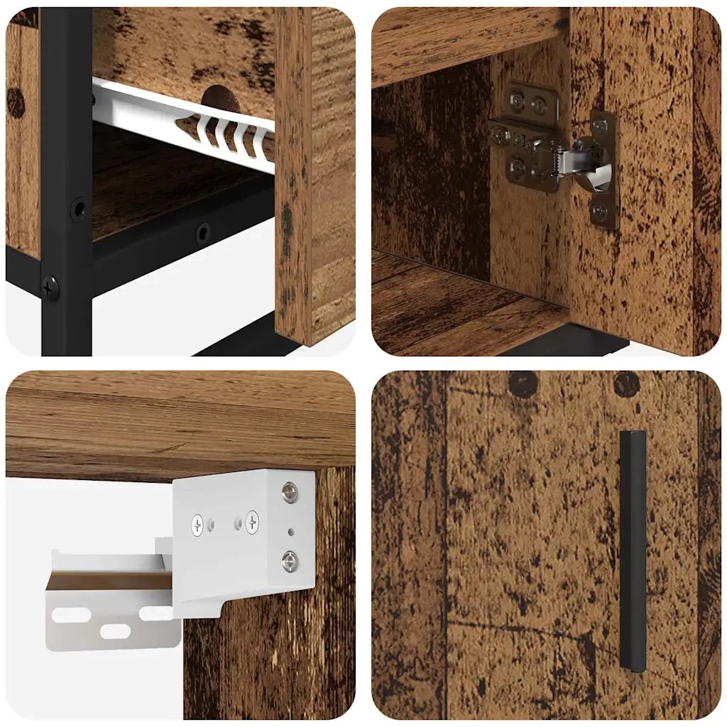 Set di mobili per il bagno con cassetto 3 pcs Legno vecchio 3402326