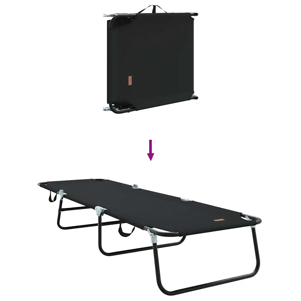 Lettino prendisole pieghevole 2 pcs Nero 188 x 57 x 86,5 cm 42003147