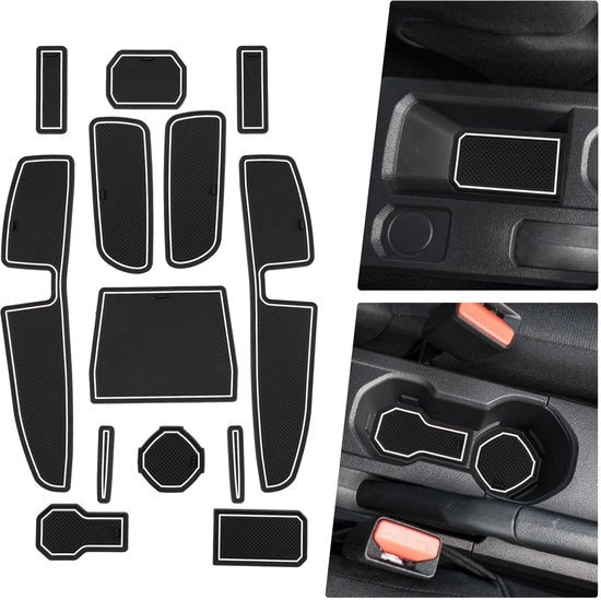Materassini in gomma con funzione antiscivolo compatibili con Dacia Sandero 3 / Sandero Stepway III 2021-2024, materassini in gomma per auto, accessori per auto, materassini antiscivolo, scatola di stivaggio per materassini antiscivolo