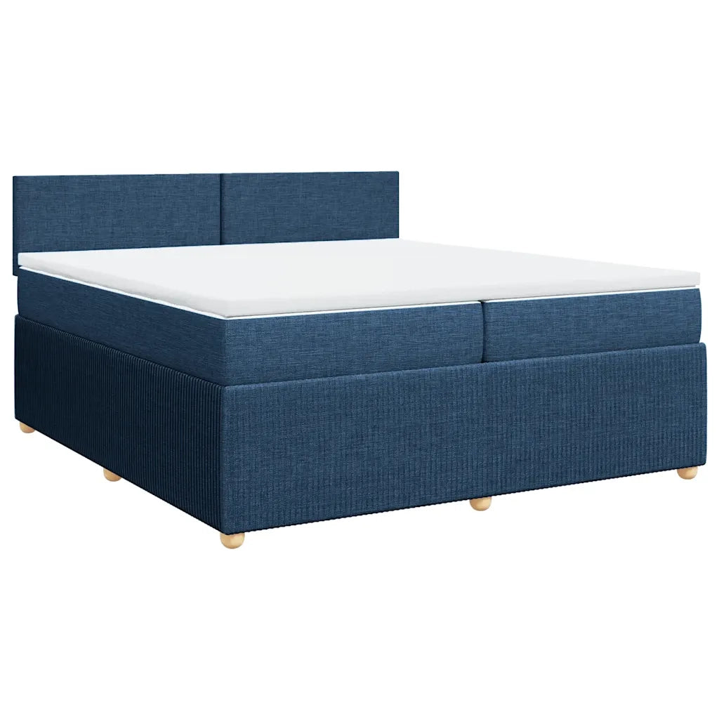 Giroletto a Molle con Materasso Blu 200x200 cm in Tessuto