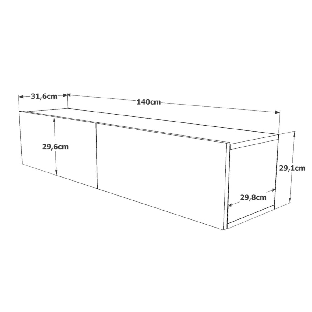 Principi, Mobile Porta tv 2 Ripiani, 140x32x29h cm Marrone Quercia