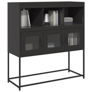 Credenza Nera 100,5x39x107 cm in Acciaio Laminato a Freddo 853416