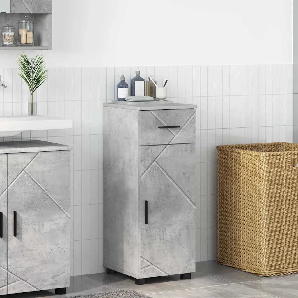 Mobile da Bagno | Armadio da bagno con cassetto Grigio cemento 30 x 35 x 80 cm