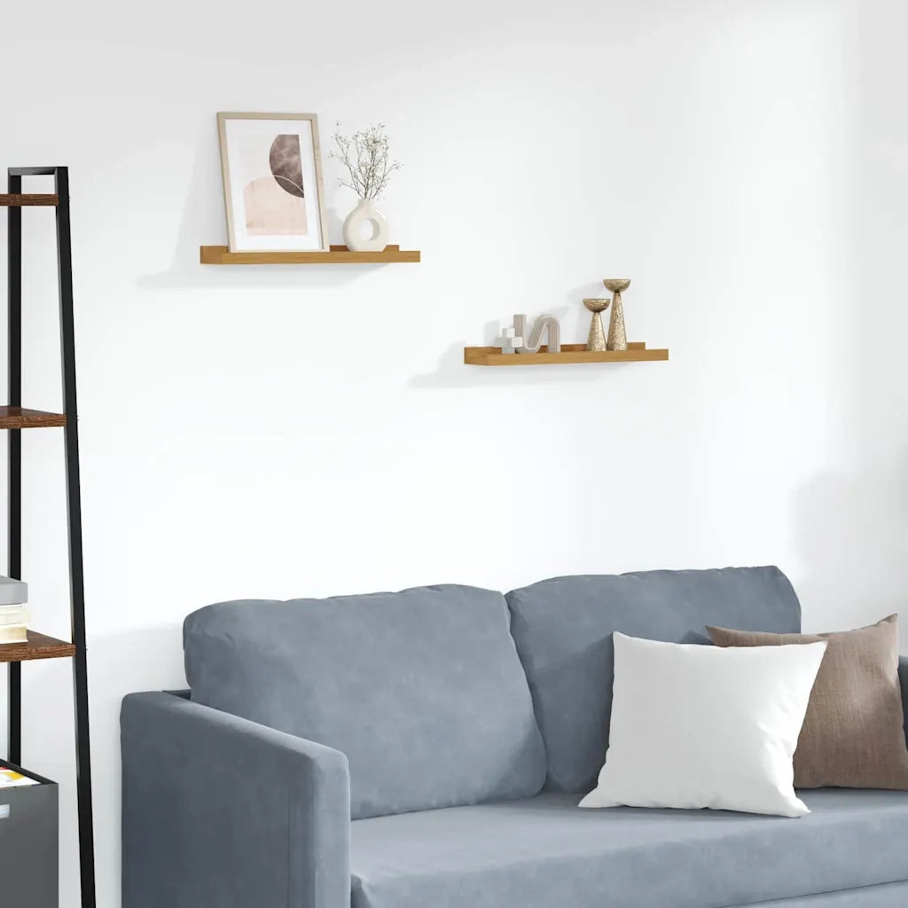 2 pz Scaffale da parete | Ripiano a parete | Mensola a parete Beige 40 x 9 x 3 cm Legno multistrato