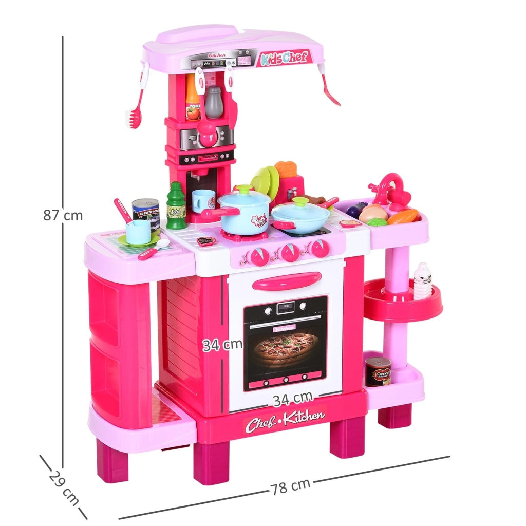 Cucina Giocattolo per Bambini con Utensili 78x29x87 cm  Rosa