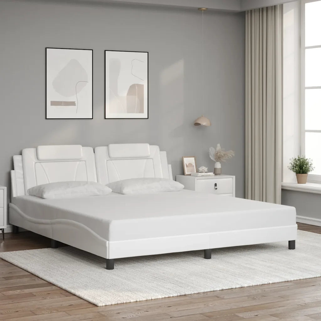 Giroletto Viana senza Materasso Bianco 180x200 cm in Similpelle 3208111