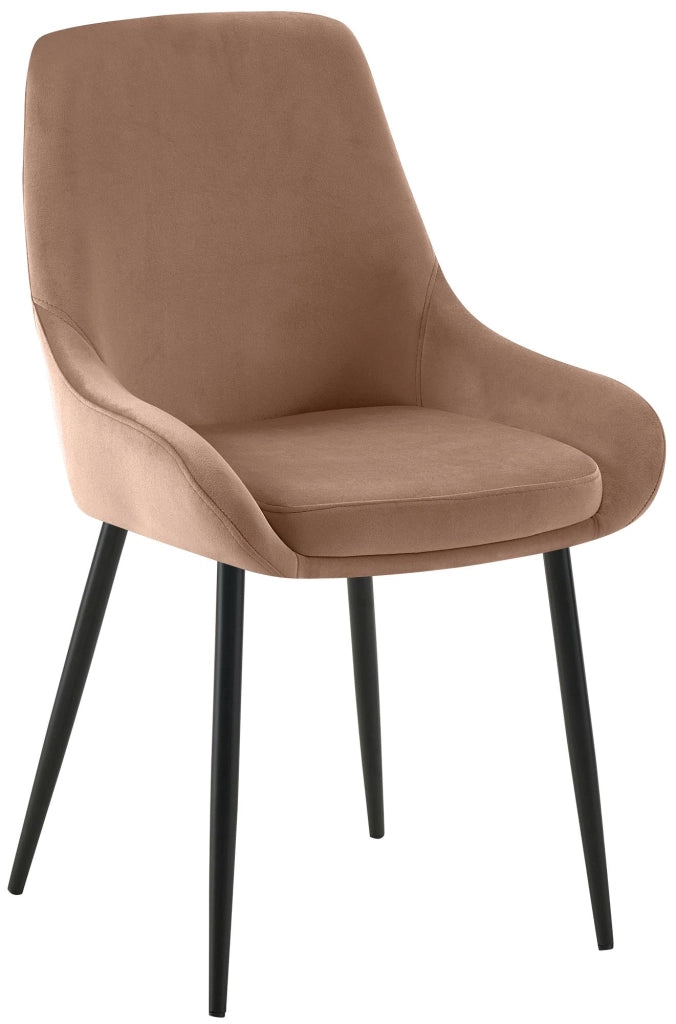 Set di 2 sedie per sala da pranzo Elmira velluto nero 5
