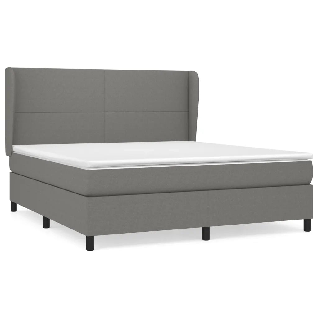 Giroletto a Molle con Materasso Grigio Scuro 180x200 cm Tessuto 3127822
