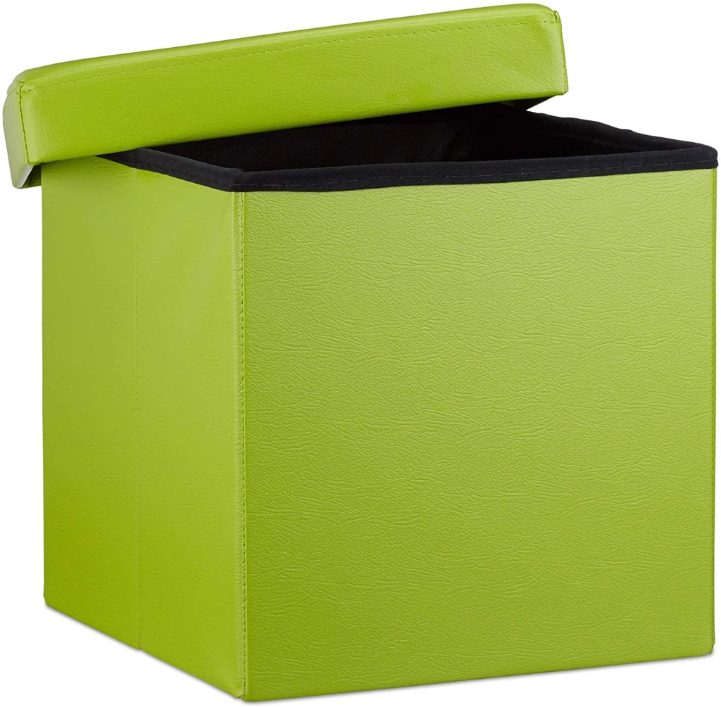 Pouf/sgabello pieghevole contenitore stabile materiale sintetico 38 cm verde 13_0002806_7