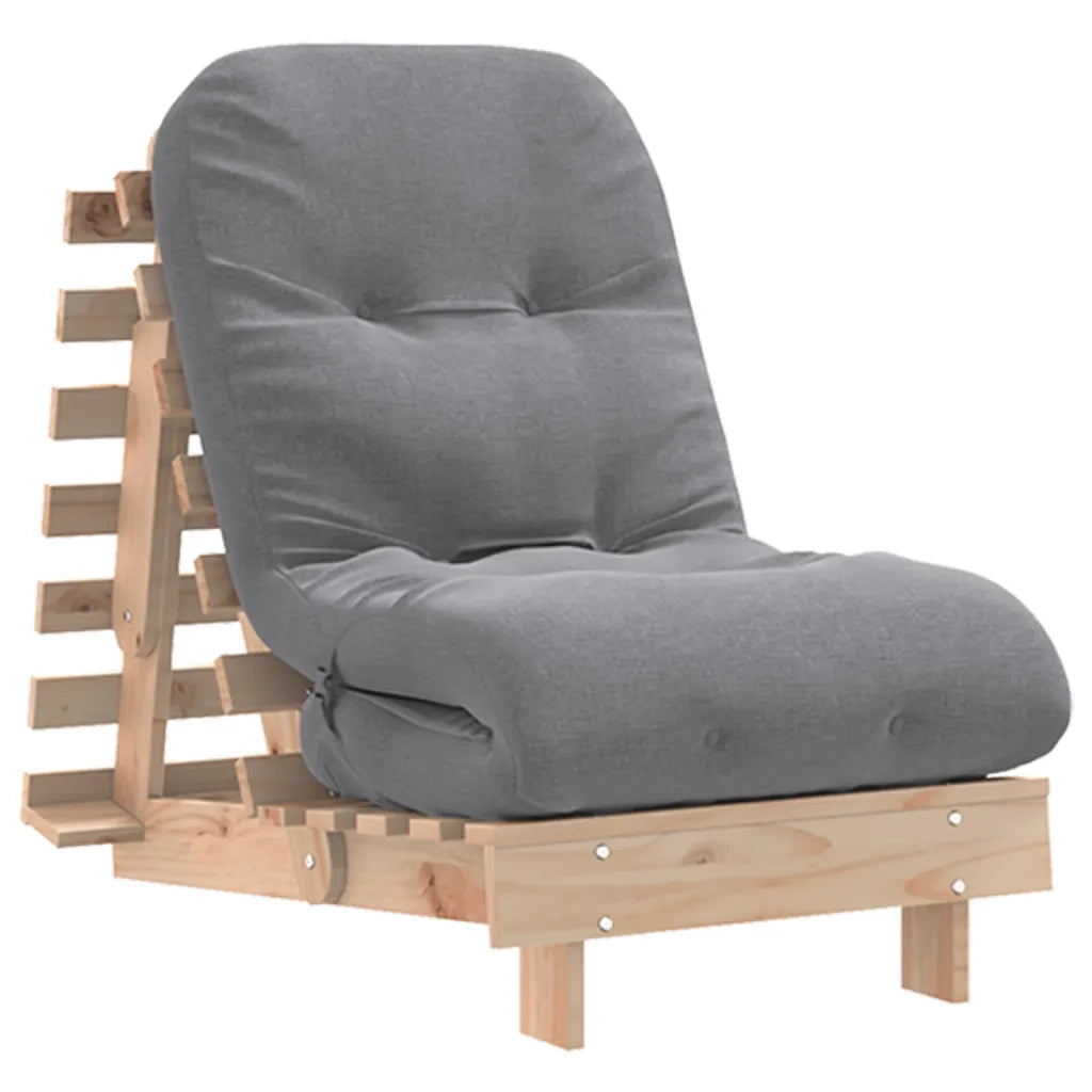 Divano Letto Futon con Materasso-Sofa Letto-Daybed 60x206x11 Legno Massello Pino