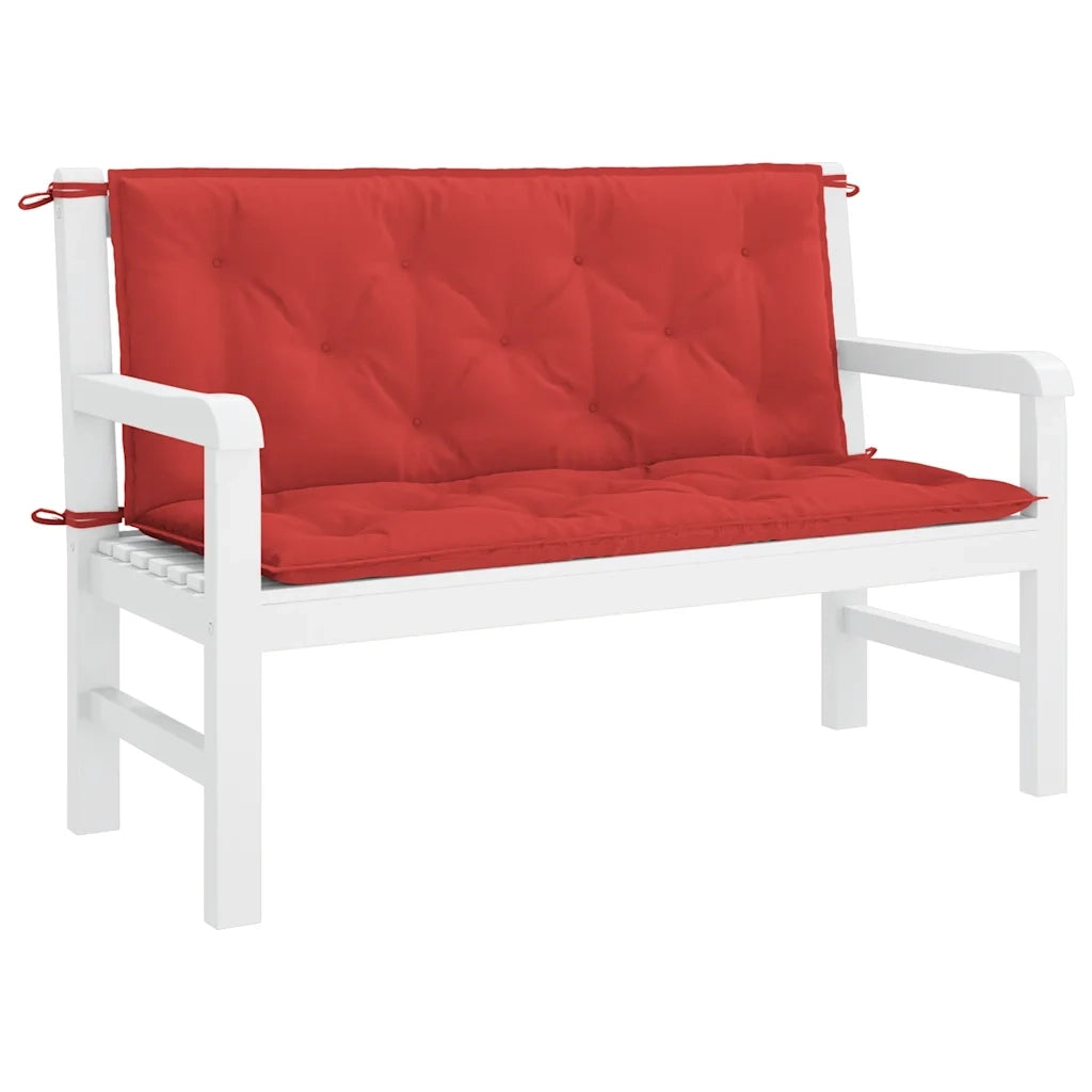 Cuscini per Panca 2 pz Rossi 120x50x7 cm in Tessuto Oxford