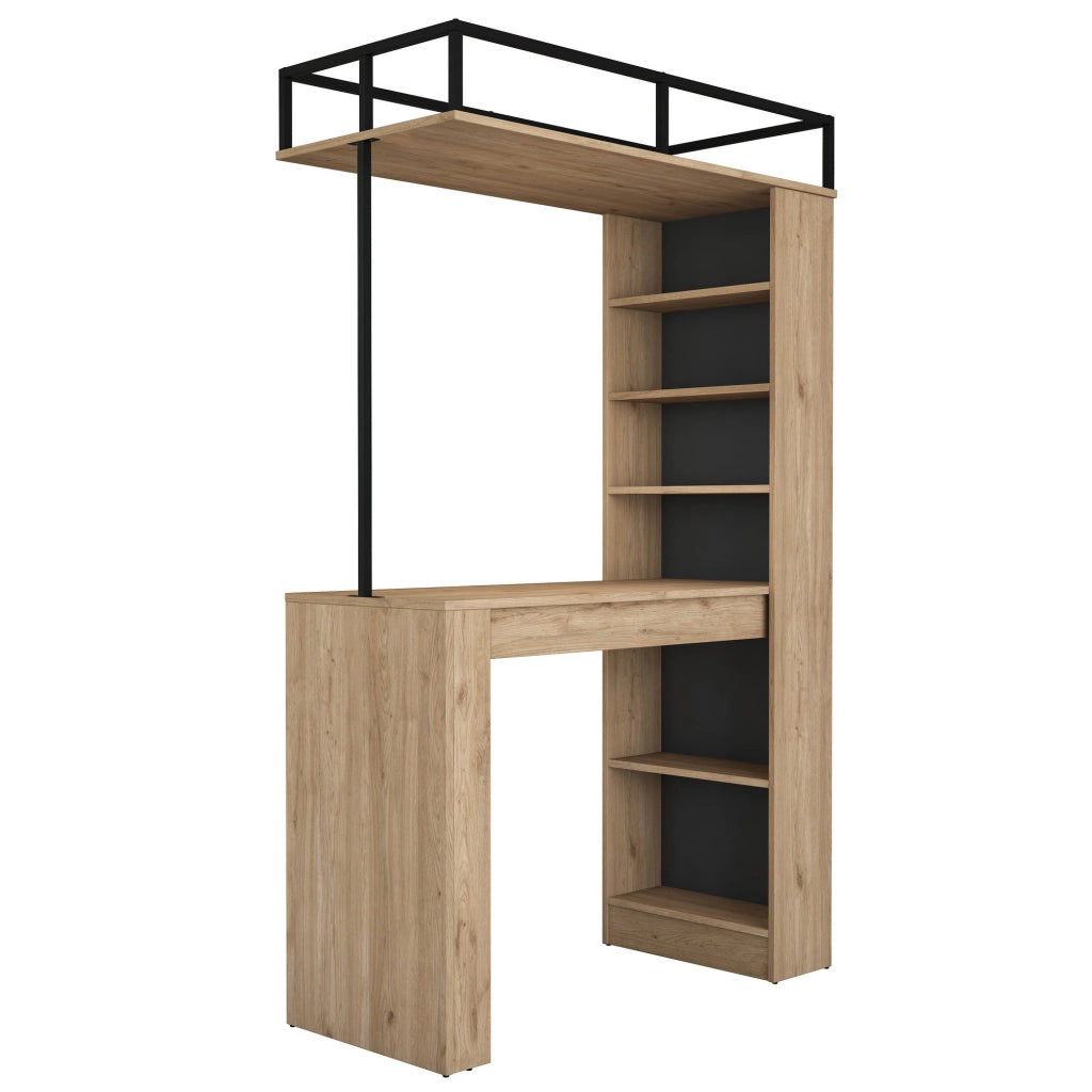 Tavolo da pranzo in legno "Jacob" con ripiani - 120 x 56 x 199 cm - Marrone