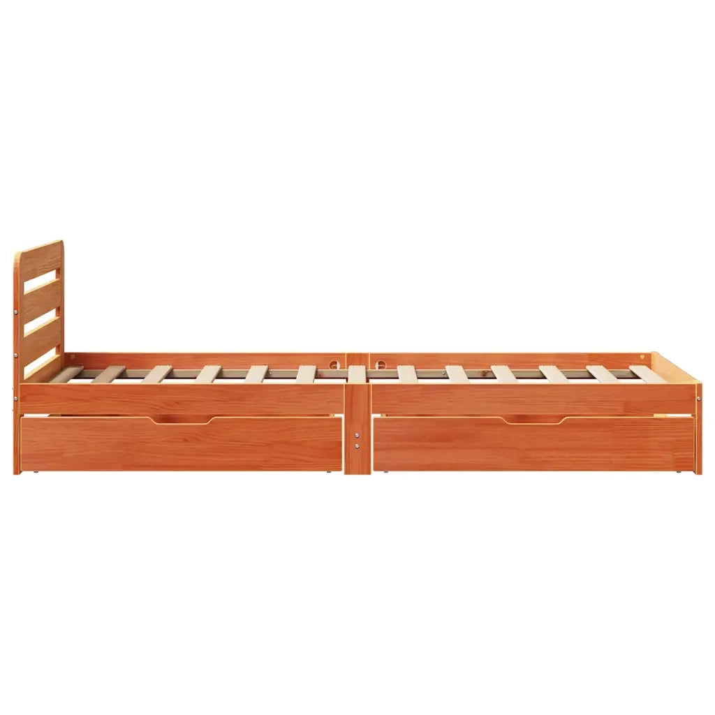 Letto senza Materasso Marrone Cera 90x190 cm in Legno di Pino 3309865