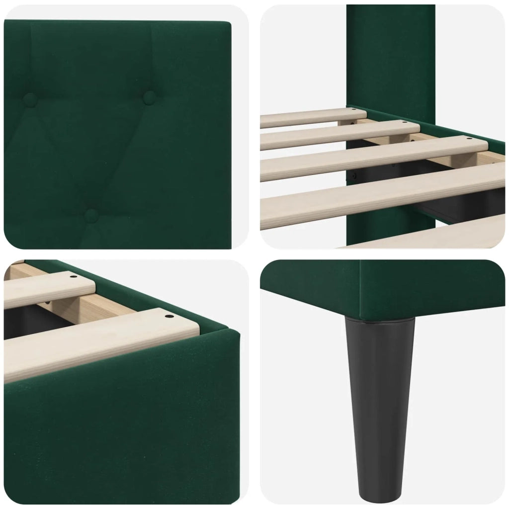 Struttura del letto-Giroletto Verde Scuro 100 x 200 cm Velluto 264157