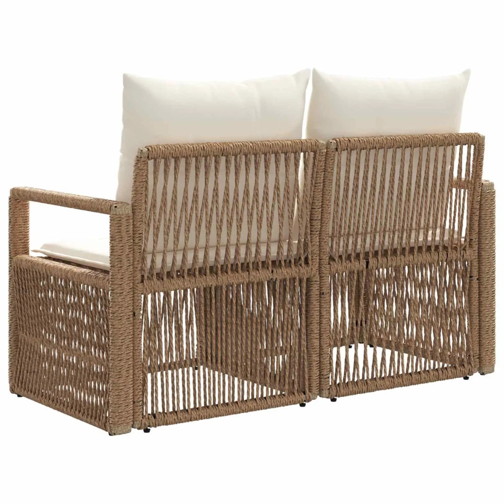 Divano da giardino 2-Numero di posti Beige polyrattan 42026706