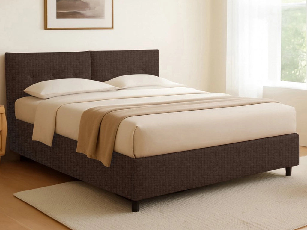 Truro, Letto Singolo Sfoderabile Made in Italy, Marrone