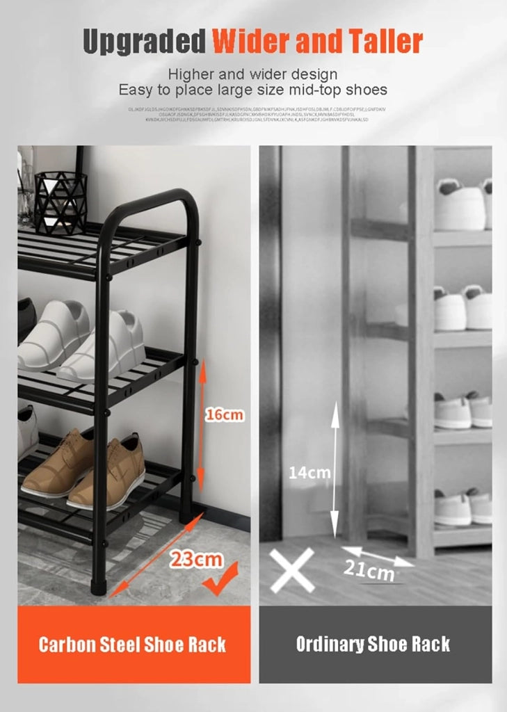 scarpiera Scarpiera Multi-Ripiano, Scaffale per Scarpe da Ingresso Larghezza 23 cm Passo 16 cm Organizzatore per Armadietto per Scarpe Verticale con Poggiapiedi Antiscivolo per Armadio Corridoio