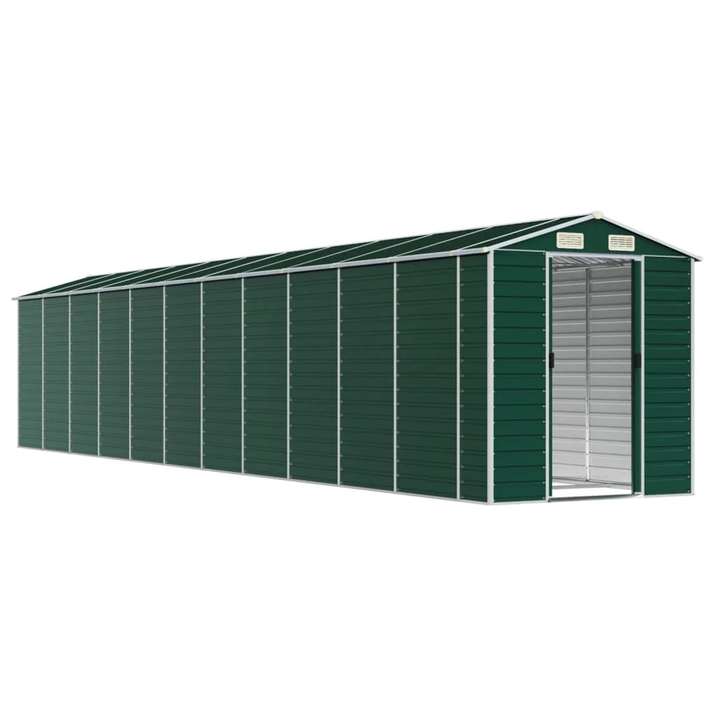 Casetta da giardino cabina ripostiglio casetta da esterno robusta casetta per attrezzi 191 x 980 x 198 cm acciaio zincato verde 02_0022357