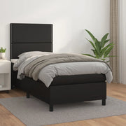 Giroletto a Molle con Materasso-Struttura Letto Nero 100x200 cm in Similpelle 695044