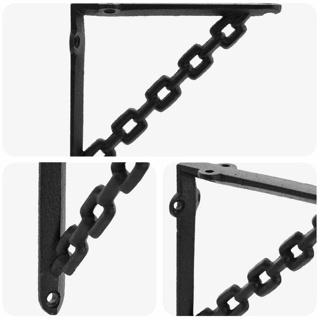 Supporti per mensole da parete 2 pz Nero 10.5 x 10.5 x 3 cm 42038917